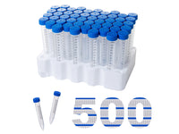 Biologix 15ml Conical Bottom Centrifuge Tubes With Screw Caps, 500/Case