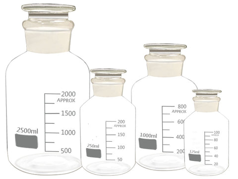 MSE PRO High Purity 99.99% Quartz Reagent Bottles with Stoppers - MSE Supplies LLC