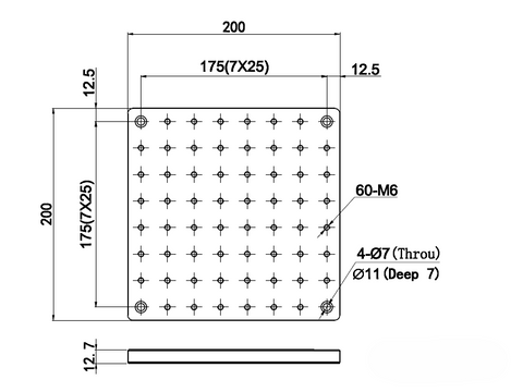 MSE PRO Optical Alloy Steel Breadboards, Size 200x200x9.7 mm