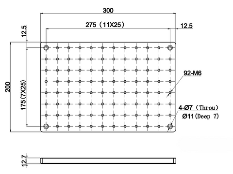 MSE PRO Optical Alloy Steel Breadboards, Size 200x300x9.7 mm