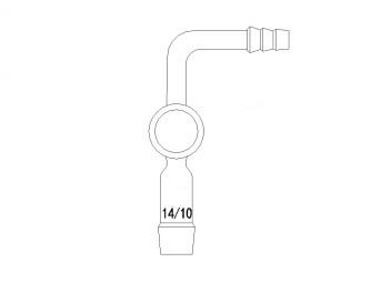 MSE PRO Micro-Exhaust Joint, 1:5 PTFE Valve, 14/10