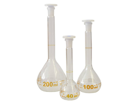 Witeg Volumetric Flasks Class A With ST Brown Graduated