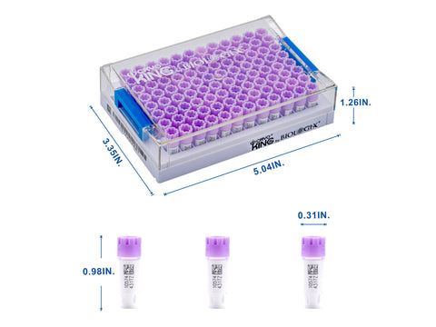 CryoKING® SBS Combo 1.4mL Cryogenic Vials + Rack, 10/Pack, 20/Case