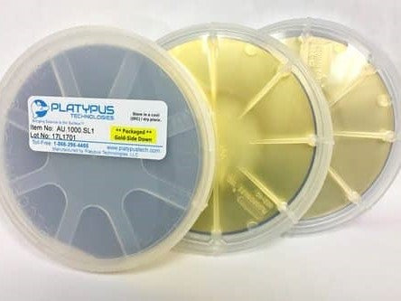 Silicon Wafers with 50 nm Gold (3 wafers)