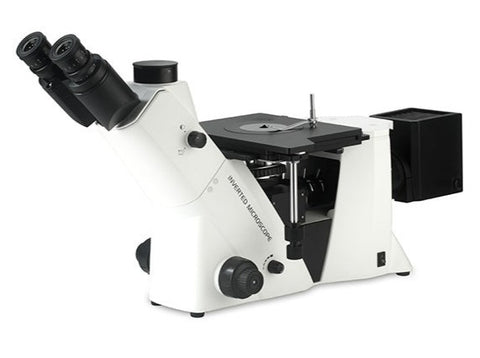 MSE PRO Inverted Trinocular Metallurgical Microscope (With Infinite Plan Bright Field Objective 5X, 10X, 20X, 50X)