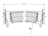 BrandTech KF DN 25, 750 mm Metal Vacuum Tubing with Small Flanges