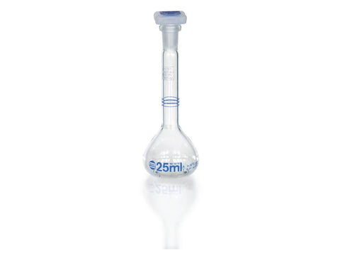 BrandTech Volumetric Flasks, 3 Marks, BLAUBRAND®, Class A, Boro 3,3, DE-M, DAkkS Certificate