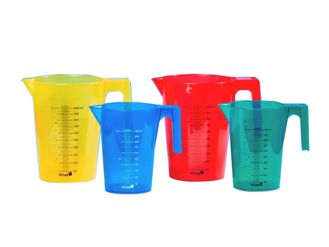 BrandTech Graduated Beakers, PP, Nesting, Coloured