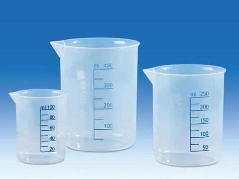 BrandTech Griffin Beakers, PP, Molded Blue Graduations