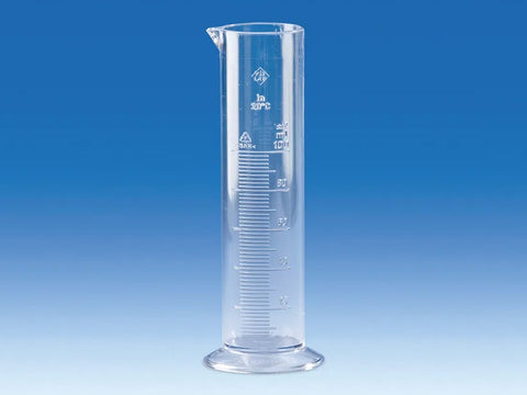 BrandTech Graduated Cylinders, SAN, Class B, Short Form, With Molded Graduations