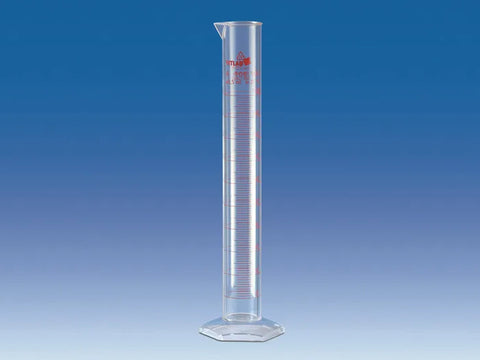 BrandTech Graduated Cylinders, PMP, Class A, Tall Form, Red Printed Graduation