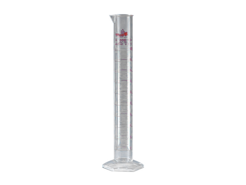 BrandTech Graduated Cylinders, PMP, Class A, Tall Form, Red Printed Graduation