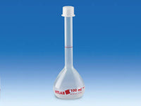 BrandTech Volumetric Flasks, PMP, Class B, With Screw Caps, PP