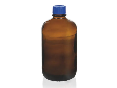 BrandTech Threaded Bottle, Soda-Lime Glass, Amber, Ethylene-Acrylate Coated