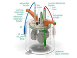 Jacketed Standard Electrochemical Triple Holder Cell Setup