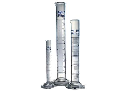 Witeg Graduated Cylinder Class A With Spout Tall Form Blue Graduated