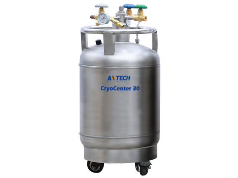 Antech 30L Liquid Nitrogen Container (Self-Pressurized) With Float Type Liquid Level Meter