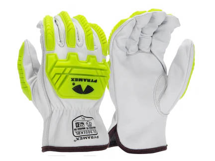 PYRAMEX Leather Driver GL3001KB - Premium Goatskin Driver Level 2 Impact Gloves, PK of 12