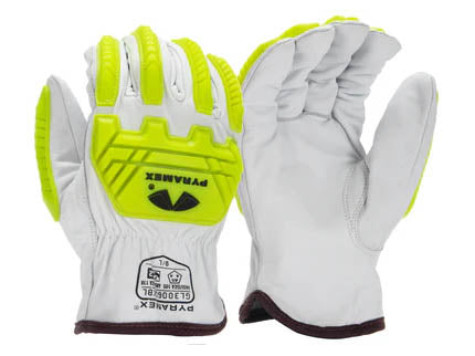 PYRAMEX Leather Driver GL3006CKB - Premium Goatskin Driver HPPE A5 Cut Level 2 Impact Gloves, PK of 12