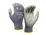 PYRAMEX Dipped GL401 - Polyurethane Gloves, PK of 12