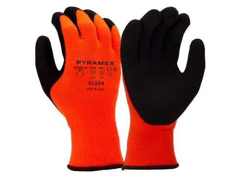 PYRAMEX Dipped GL504 - Insulated Sandy Latex A2 Cut Gloves, PK of 12