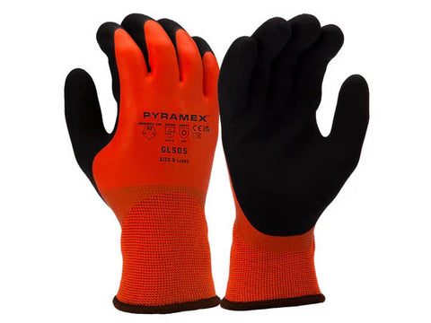 PYRAMEX Dipped GL505 - Insulated Double Dipped Sandy + Smooth Latex A2 Cut Gloves, PK of 12