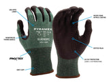 PYRAMEX Dipped GL606DPC - Micro-Foam Nitrile Dotted A3 Cut Gloves, PK of 12