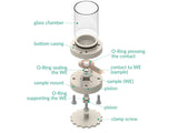 Two-Compartment Bottom Mount Front Contact Electrochemical Cell Setup