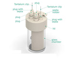 Electrosynthesis Reactor D-Series/Septa, 30 MM OD, Divided Cell, 5-Port