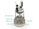 Two-Compartment Bottom Mount Front Contact Electrochemical Cell Setup