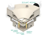 Raman Electrochemical Quartz Crystal Microbalance Flow Cell Flow Cell