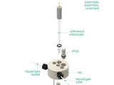 Electrosynthesis Reactor D-Series, 30 Mm Od, Divided Cell, 5-Port