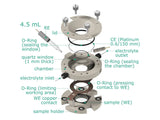 Raman Electrochemical Flow Cell, Active Area: 3.5 Cm2, Volume: 4.5 Ml