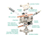 Back-Microscopy Electrochemical Flow Cell, Volume: 1.75 Ml Setup