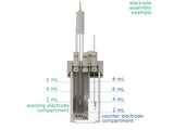 Electrosynthesis Reactor D-Series/Septa, 30 MM OD, Divided Cell, 5-Port