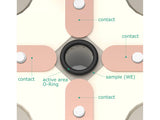 Van Der Pauw Bottom Mount Electrochemical Cell