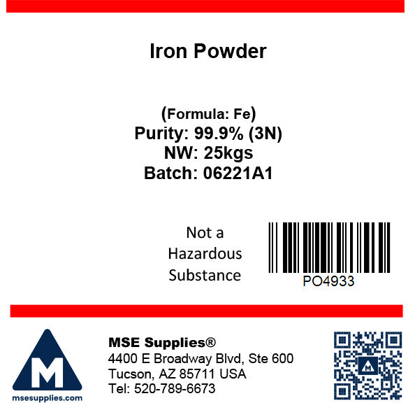 Factory Supply Iron Powder 99.8% Rare Metal Powder Reduced Iron Powder -  China Iron Powder, Primary Reduced Iron Powder