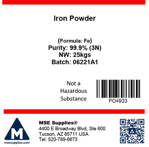 Soft Iron Powder (Fe, Purity: 99.9%, APS: 60-70 µm) - Nanorh