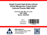 MSE PRO Single Crystal High Nickel NMC Ni90 Lithium Nickel Manganese Cobalt Oxide (LiNi<sub>0.9</sub>Mn<sub>0.05</sub>Co<sub>0.05</sub>O<sub>2</sub>) Cathode Powder, 500g