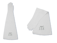 Butadyl White Color Gloves for Glove Boxes, 32" Length, 8" Port, 2 Pairs/Case