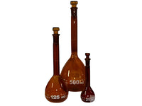 Witeg Volumetric Flask Class A with NS Brown Colored White Graduated USP