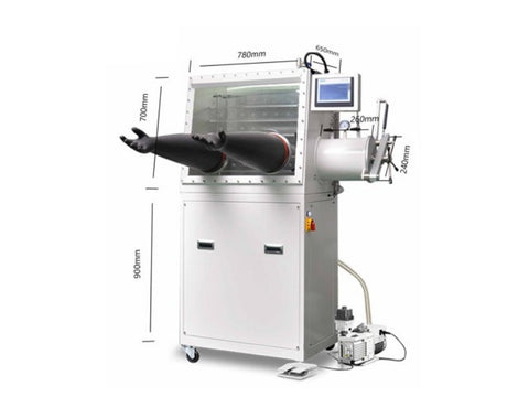 MSE PRO 354L Glove Box with Gas Purification System and  Digital Control (780L x 650D x 700H mm)