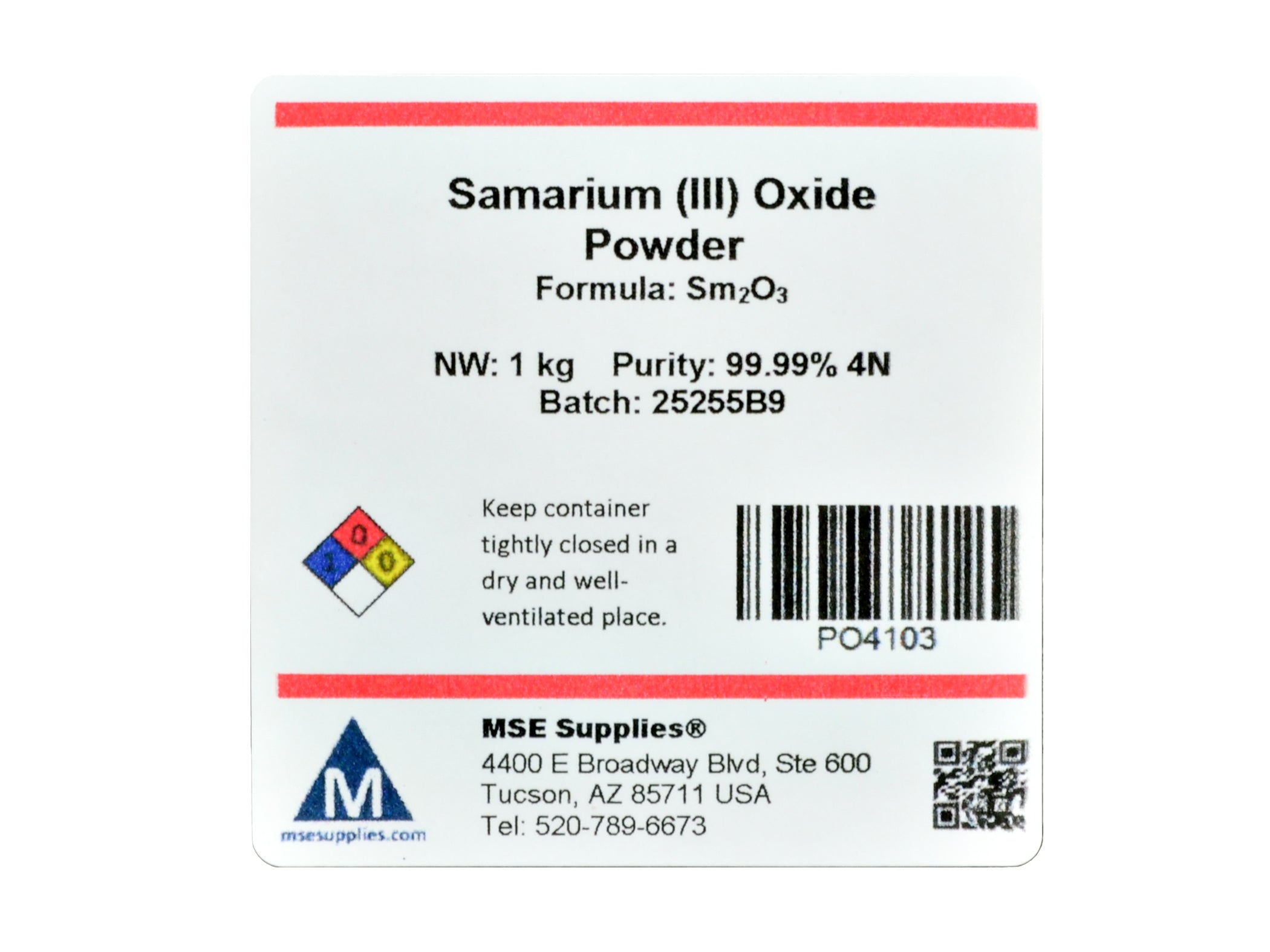 MSE PRO Samarium (III) Oxide (Sm2O3) 99.99% 4N Powder– MSE Supplies LLC